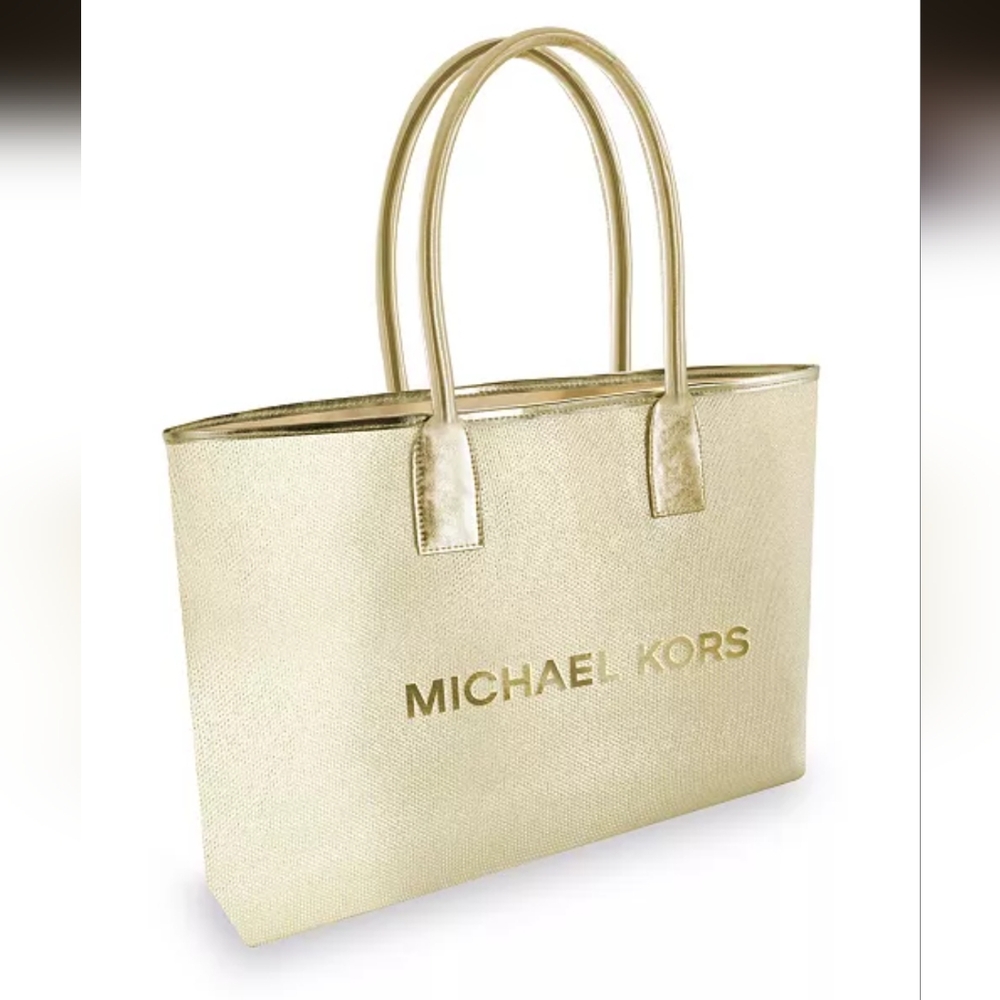 Michael kors gold tote bag
